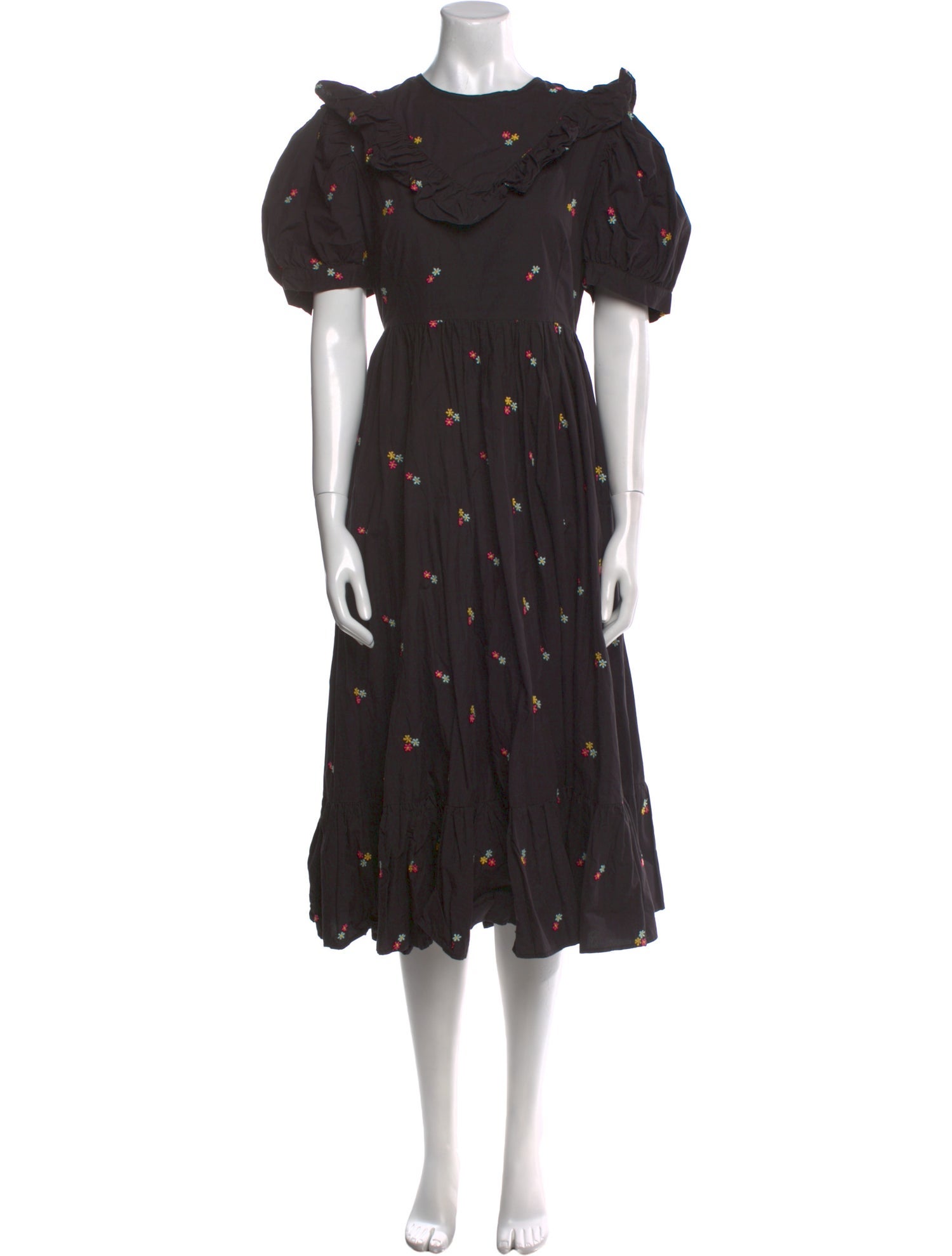 Batsheva Floral Print Midi Length Dress