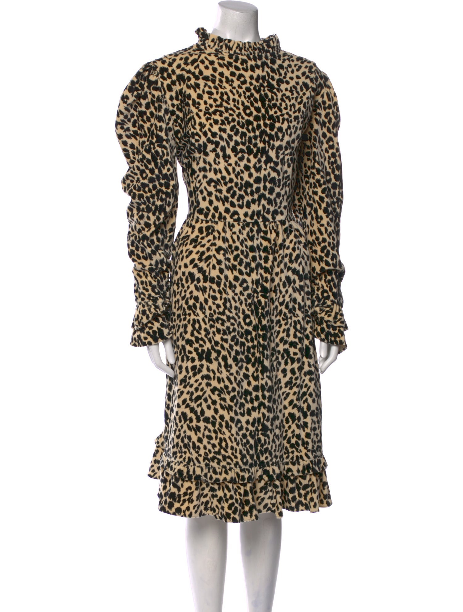 Batsheva Animal Print Midi Length Dress