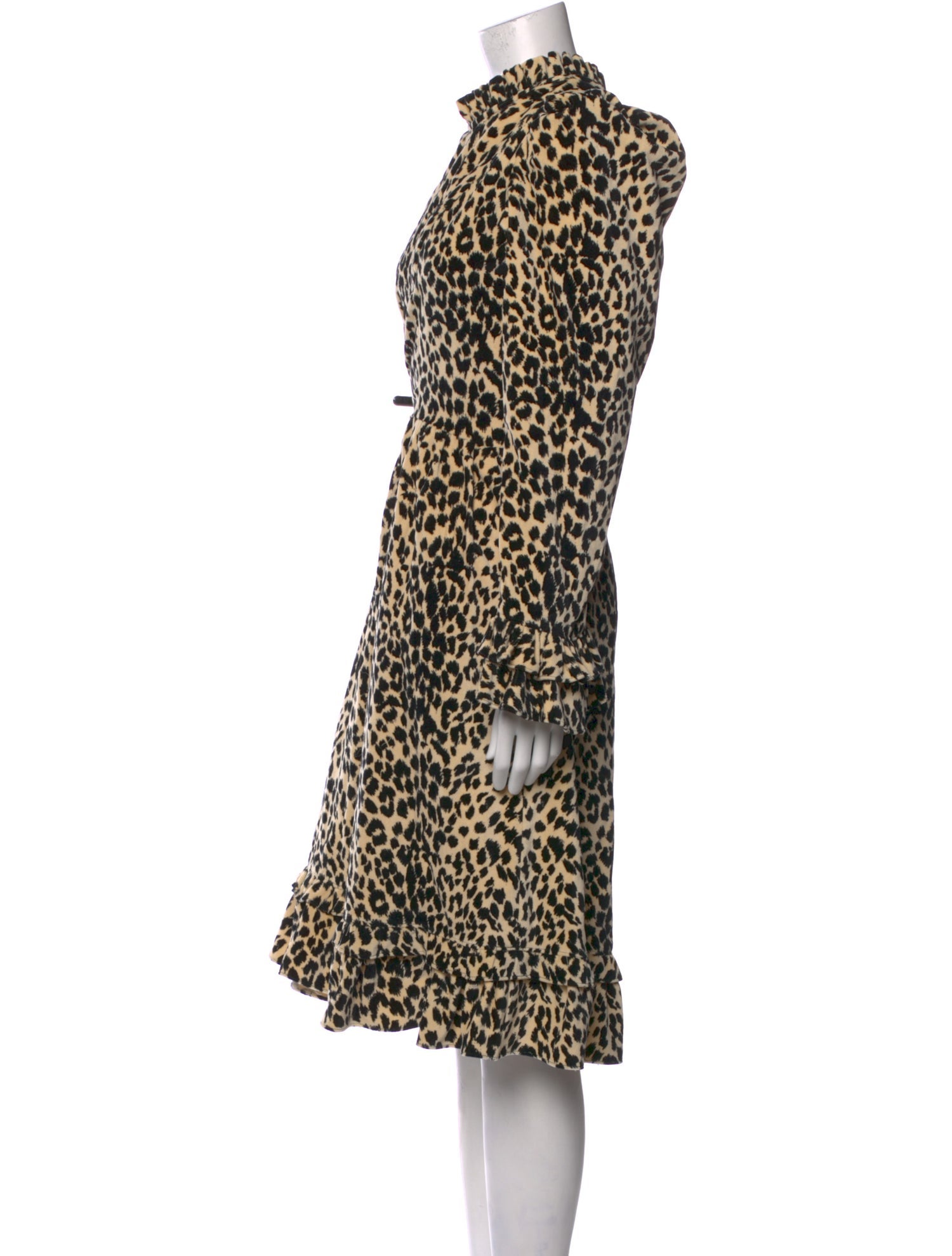 Batsheva Animal Print Midi Length Dress