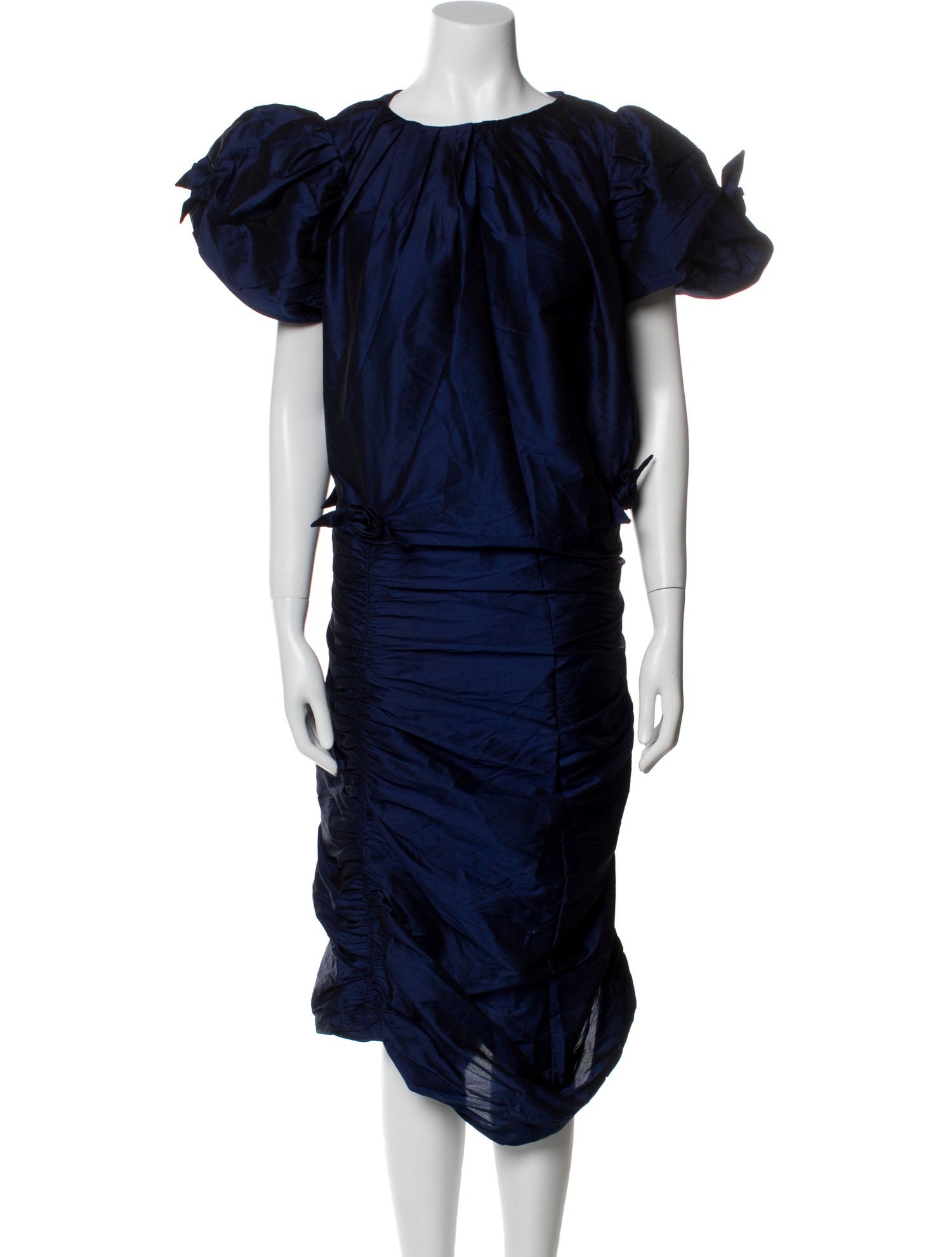 Batsheva Bateau Neckline Midi Length Dress