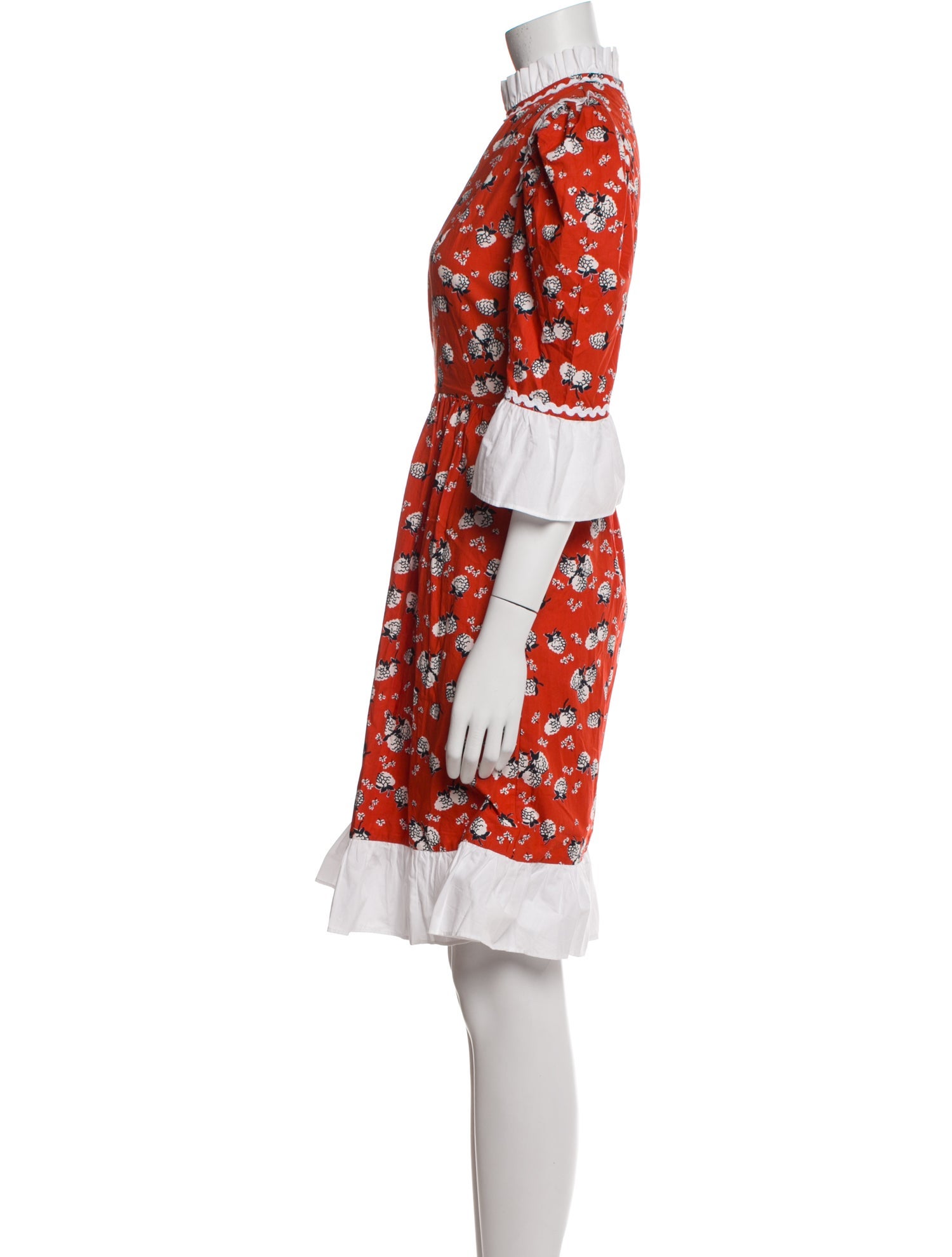 Batsheva Floral Print Knee-Length Dress