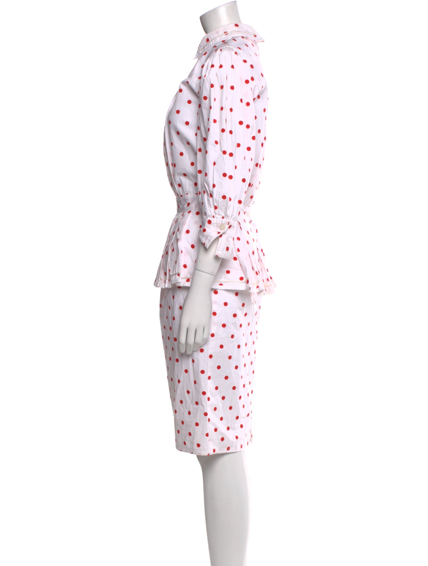 Batsheva Polka Dot Print Knee-Length Dress