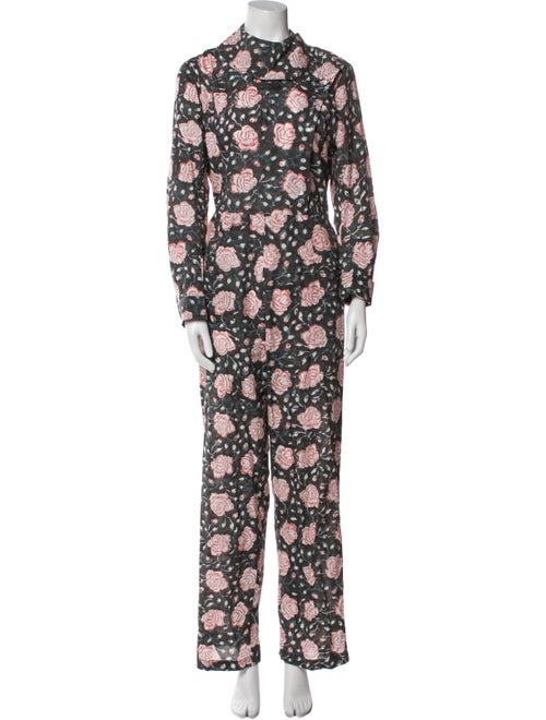 Batsheva Floral Print Turtleneck Jumpsuit
