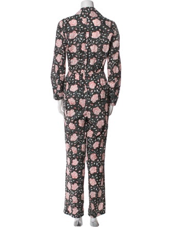 Batsheva Floral Print Turtleneck Jumpsuit