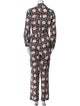 Batsheva Floral Print Turtleneck Jumpsuit