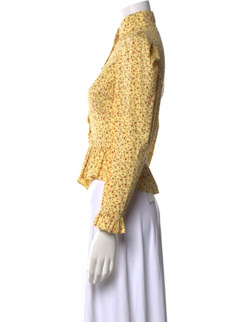 Batsheva Printed Mock Neck Crop Top