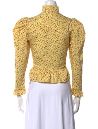 Batsheva Printed Mock Neck Crop Top