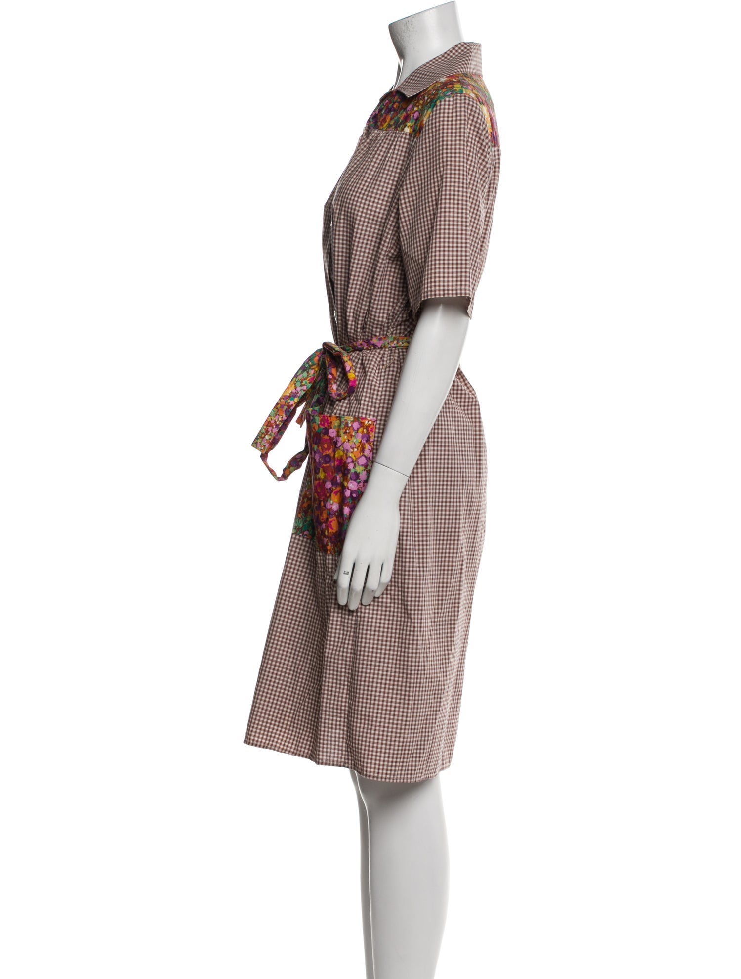 Batsheva Plaid Print Knee-Length Dress