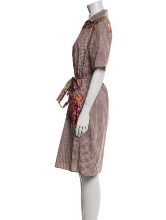 Batsheva Plaid Print Knee-Length Dress