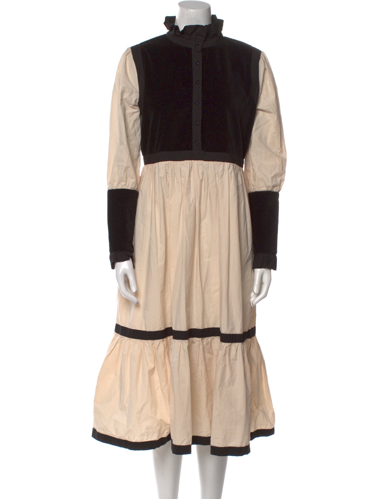 Batsheva Mock Neck Midi Length Dress