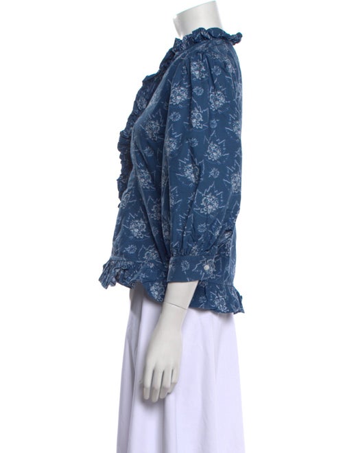 Batsheva Printed Mock Neck Blouse