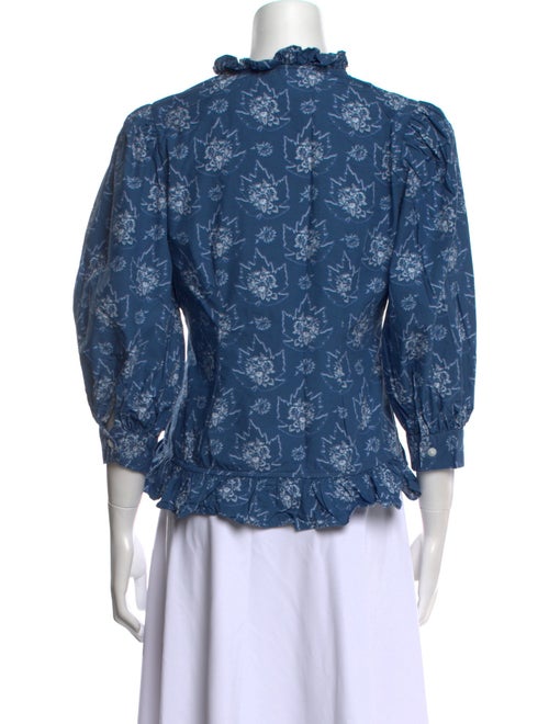 Batsheva Printed Mock Neck Blouse