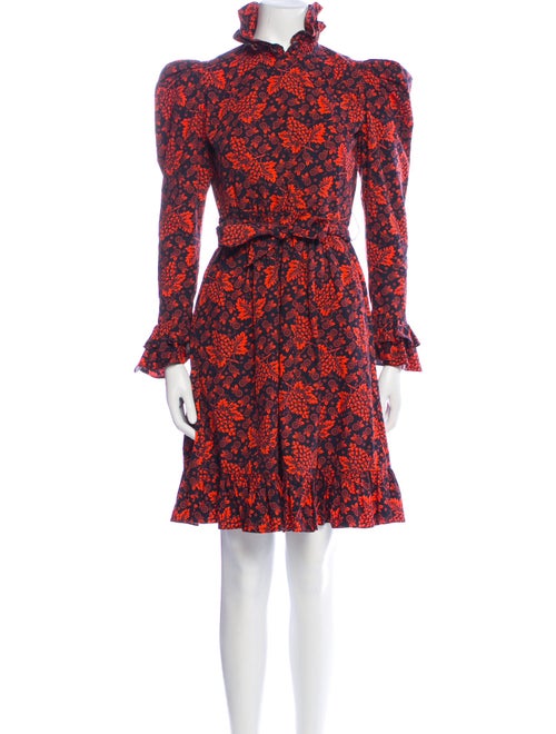 Batsheva Floral Print Knee-Length Dress