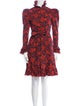 Batsheva Floral Print Knee-Length Dress
