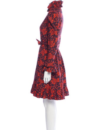 Batsheva Floral Print Knee-Length Dress