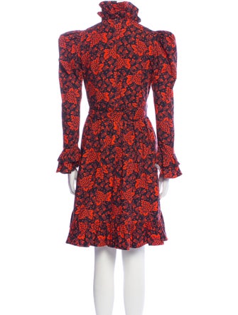 Batsheva Floral Print Knee-Length Dress