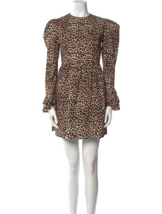 Batsheva Animal Print Mini Dress