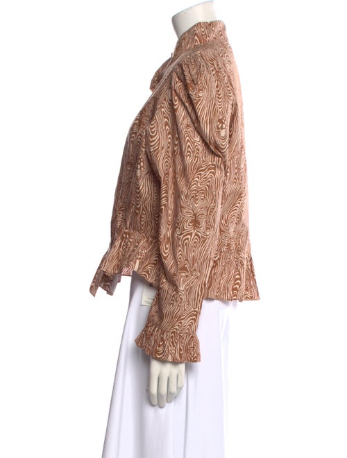 Batsheva Printed Mock Neck Blouse