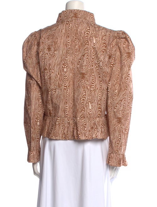 Batsheva Printed Mock Neck Blouse