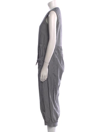 Batsheva Plaid Print Scoop Neck Jumpsuit