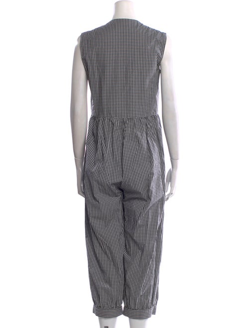 Batsheva Plaid Print Scoop Neck Jumpsuit
