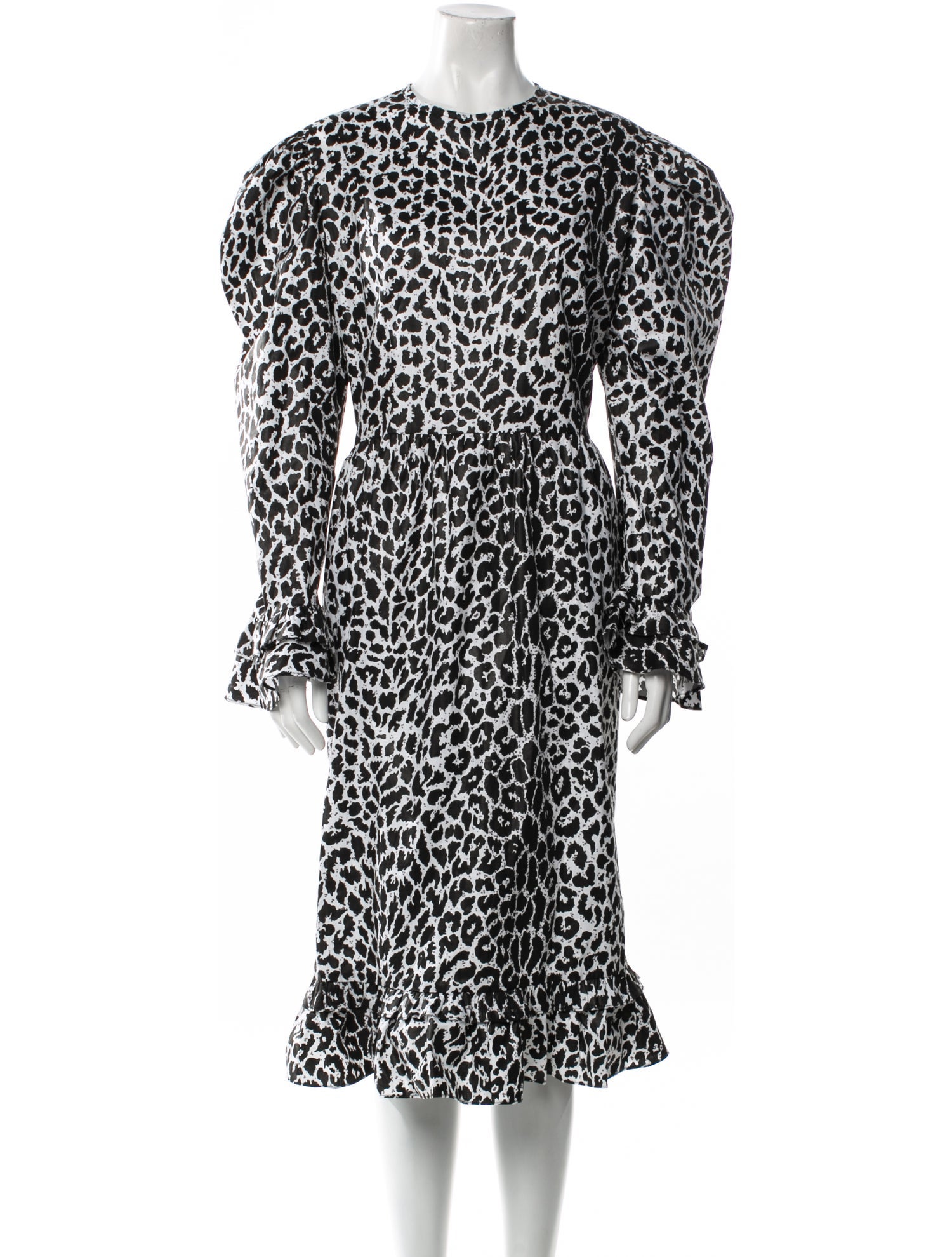 Batsheva Animal Print Midi Length Dress