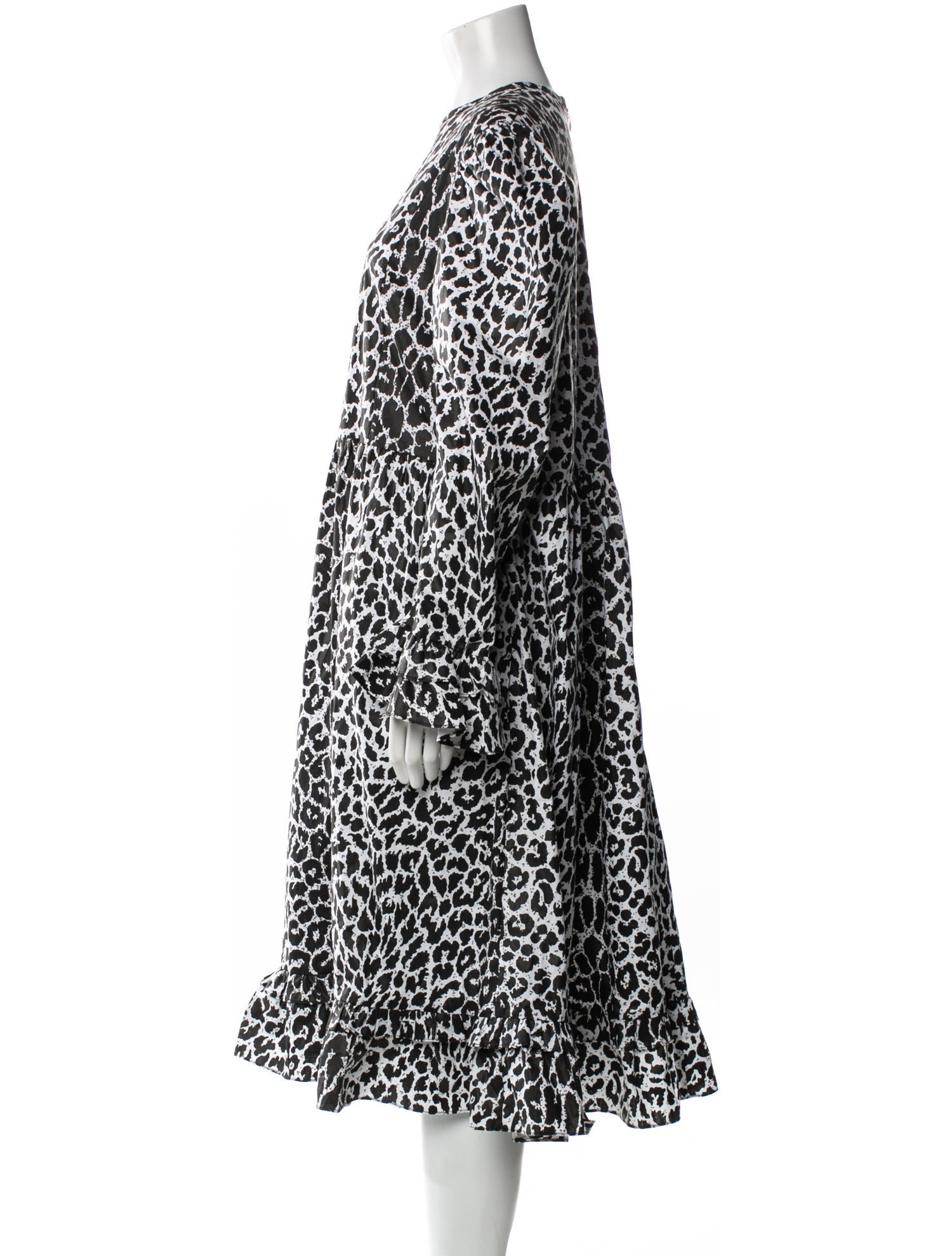 Batsheva Animal Print Midi Length Dress