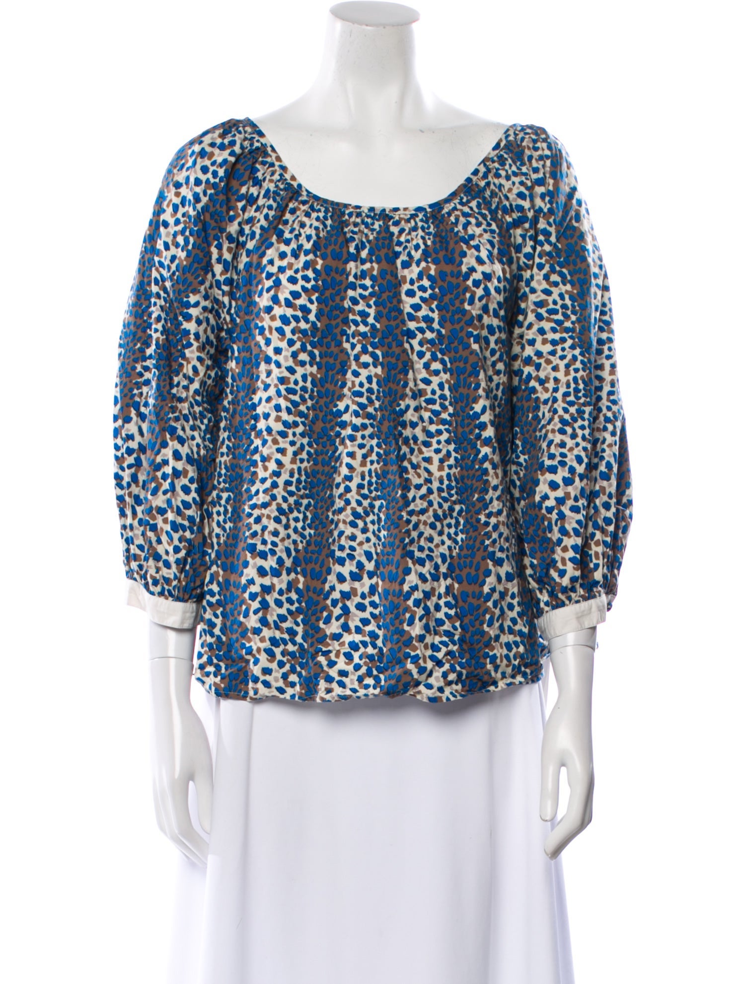 Batsheva Printed Scoop Neck Blouse