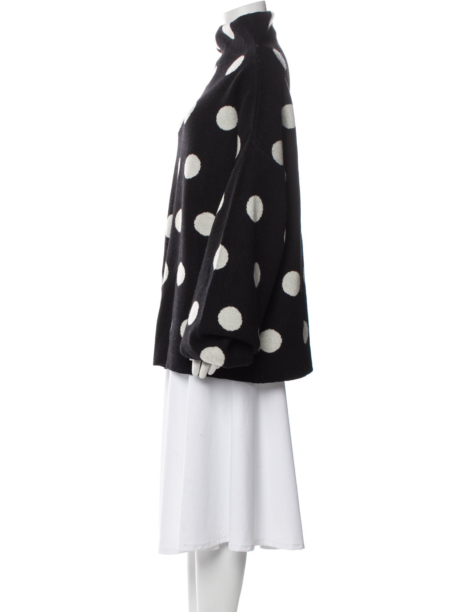 Batsheva Merino Wool Polka Dot Print Sweater