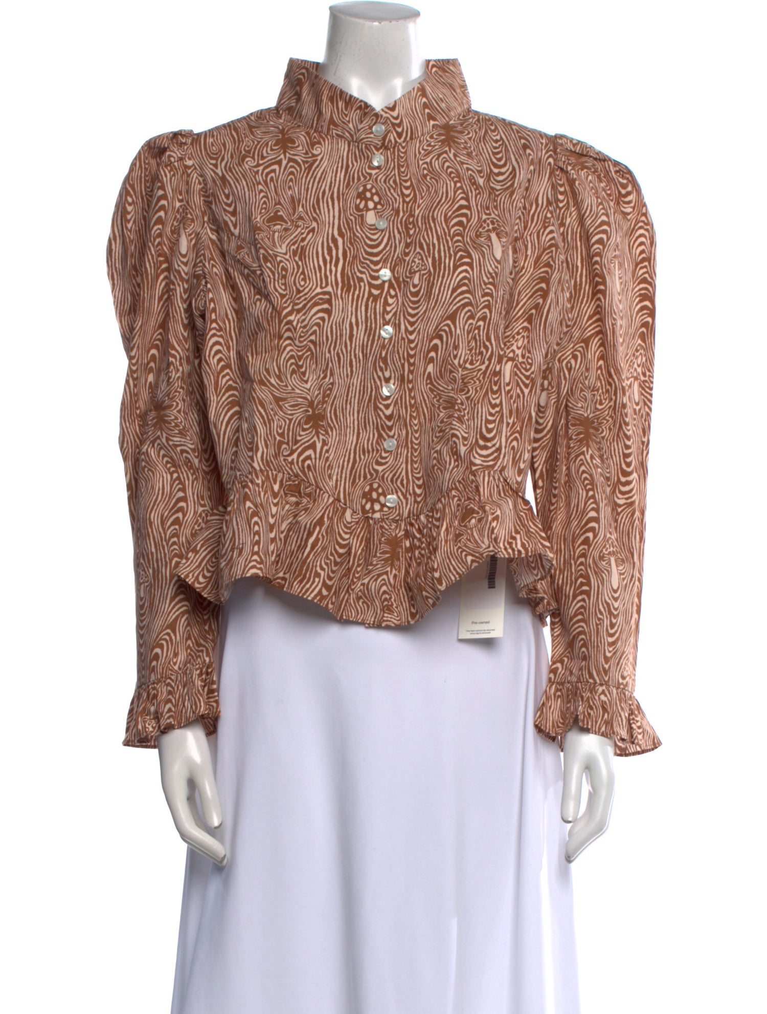 Batsheva Printed Mock Neck Blouse w/ Tags