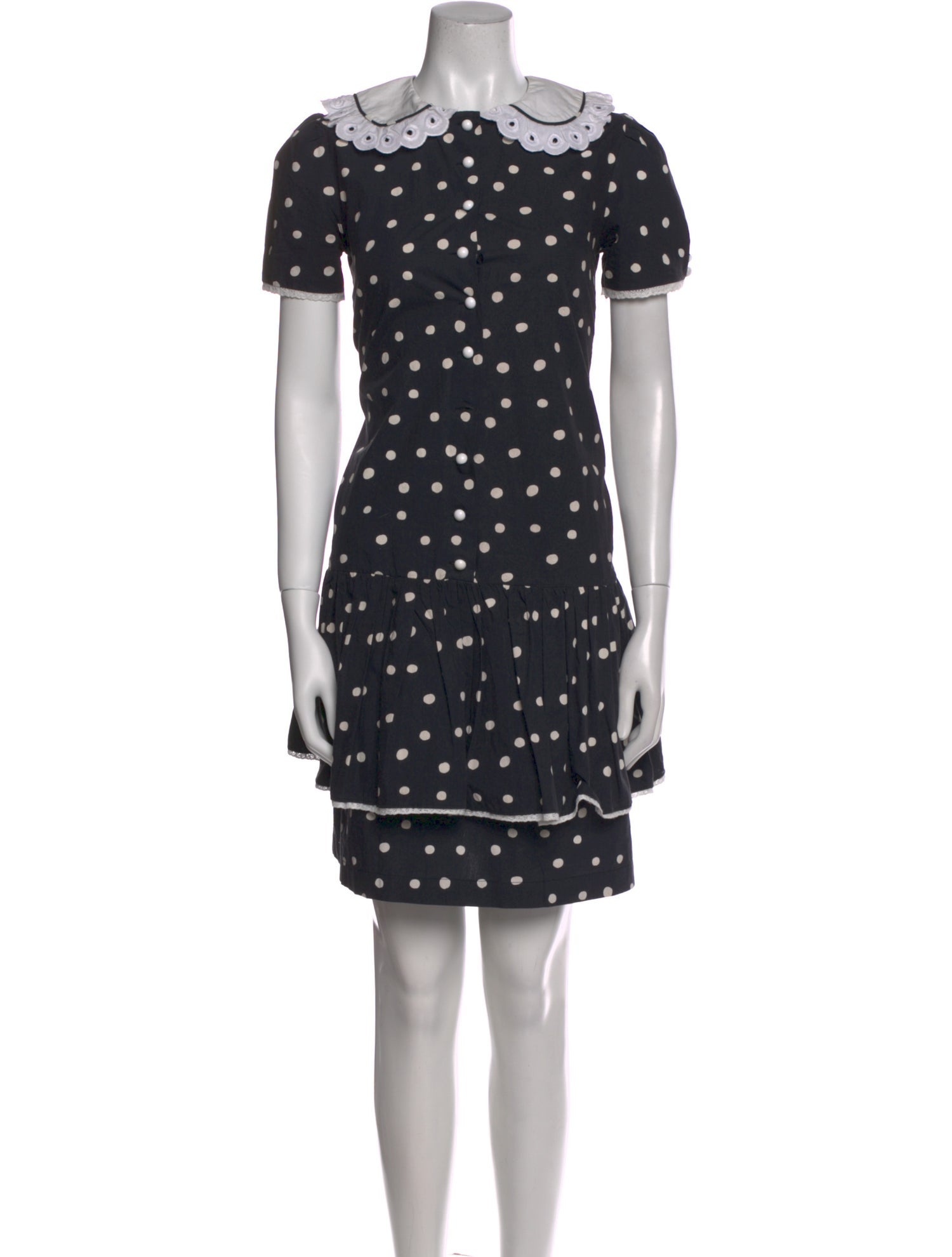 Batsheva Polka Dot Print Mini Dress