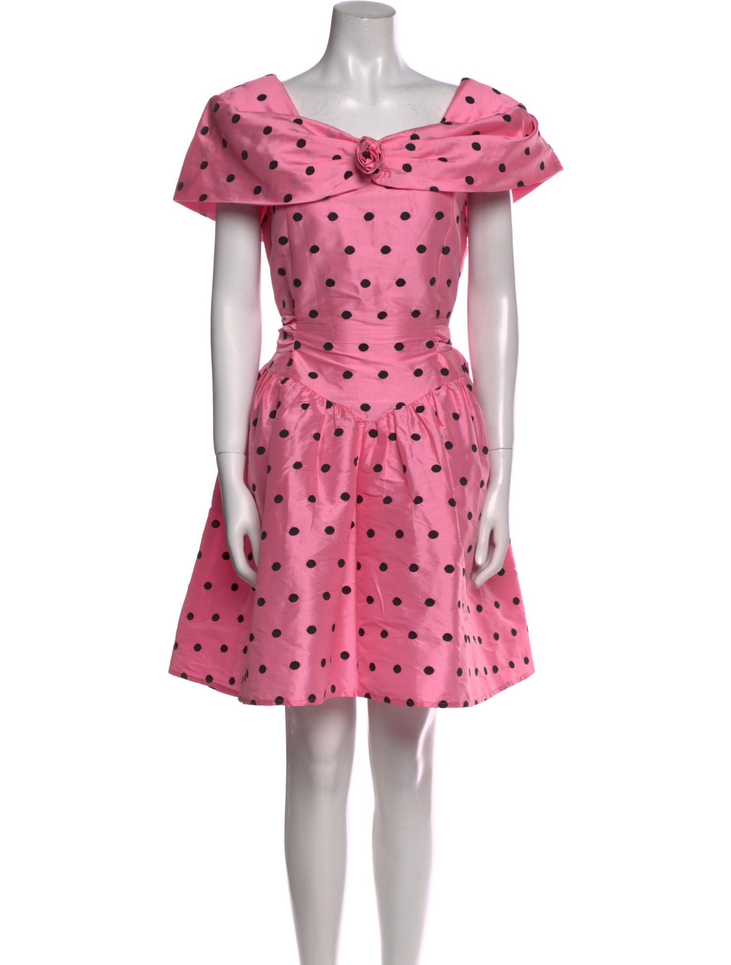 Batsheva Polka Dot Print Knee-Length Dress