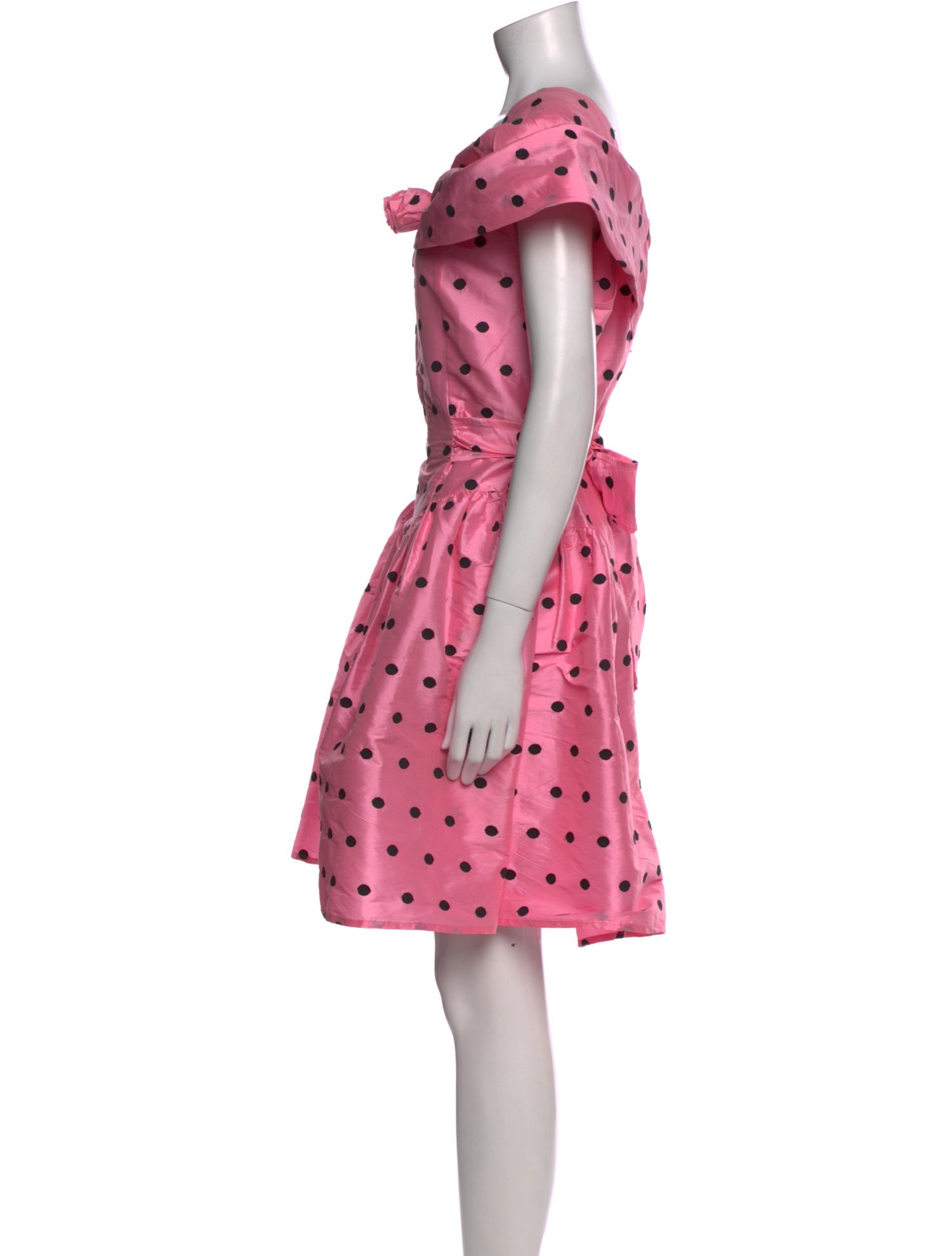 Batsheva Polka Dot Print Knee-Length Dress