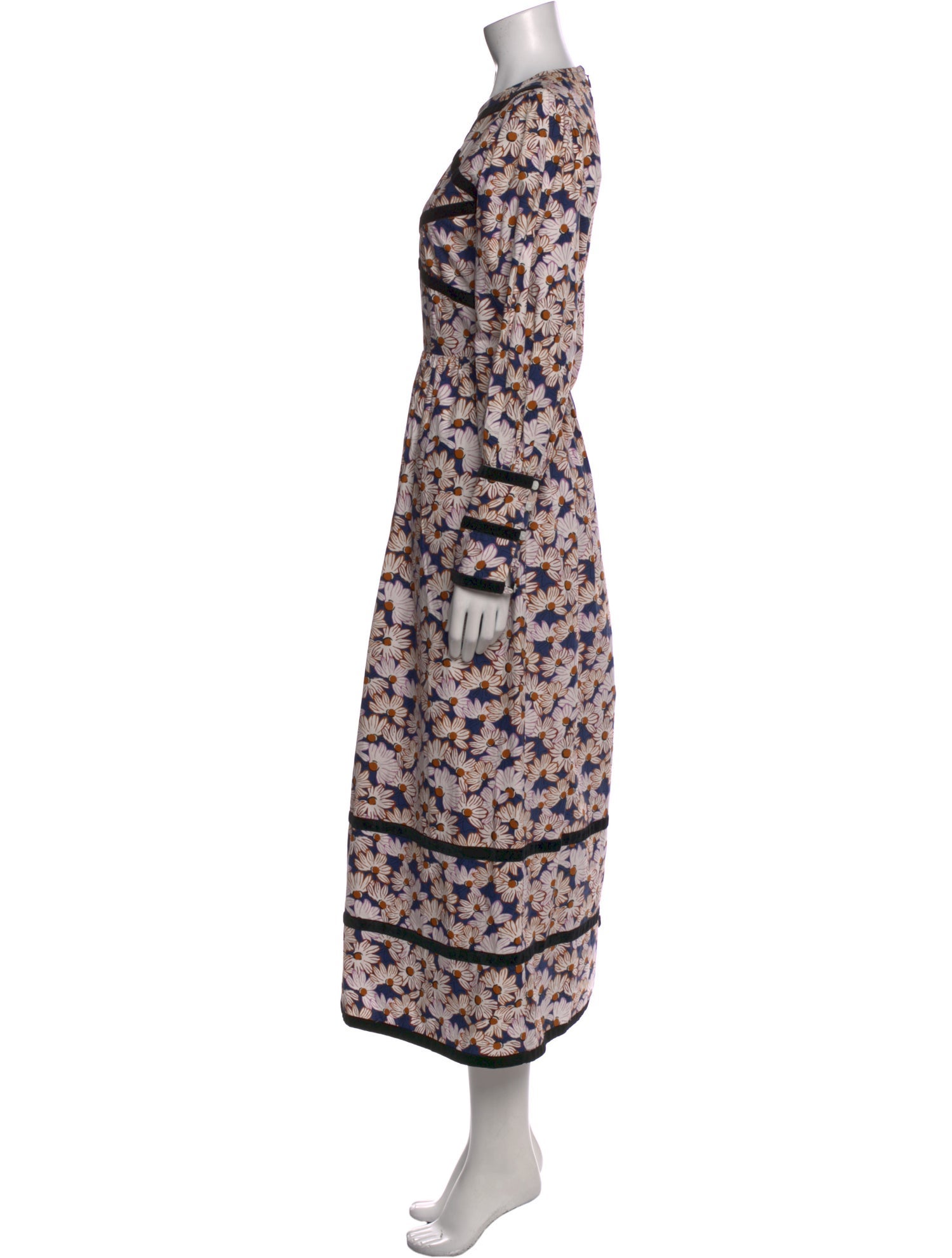 Batsheva Floral Print Long Dress