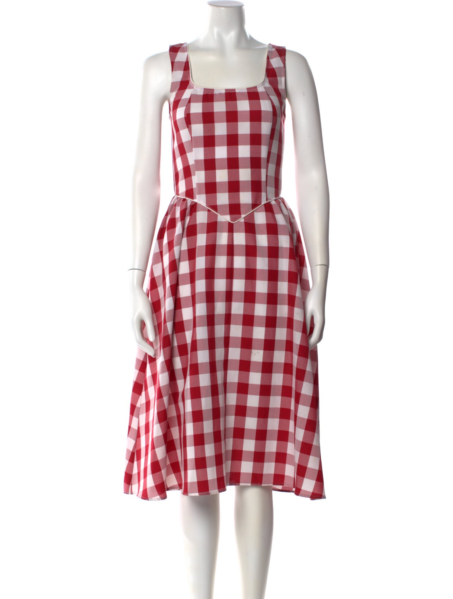 Batsheva Plaid Print Midi Length Dress