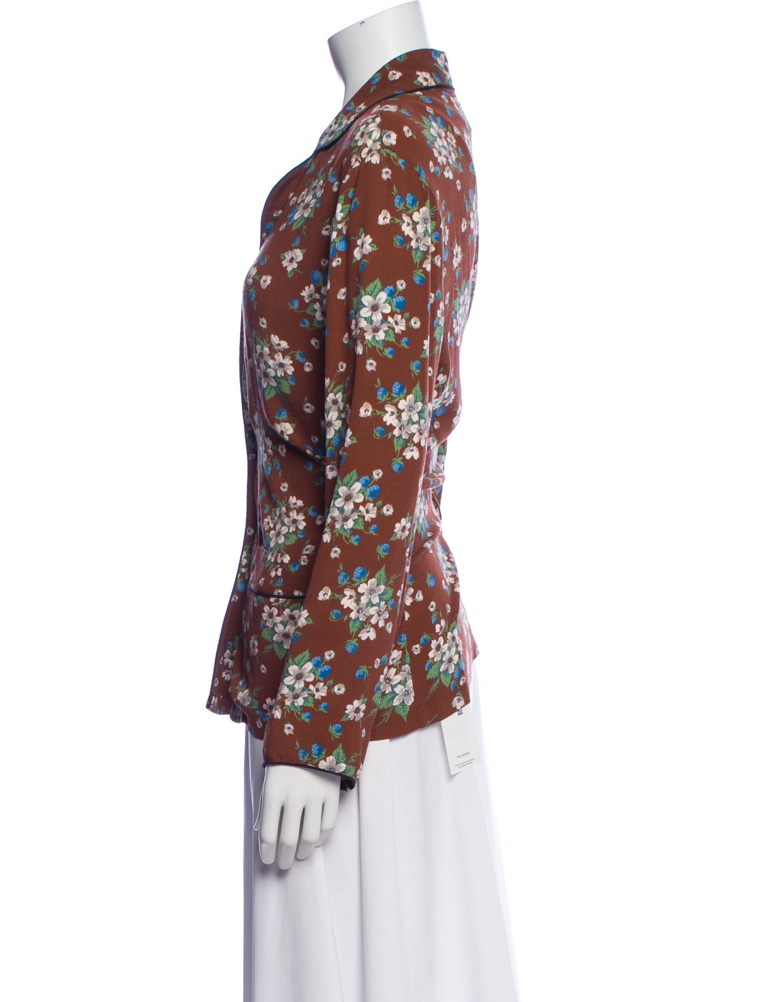 Batsheva Floral Print Long Sleeve Blouse