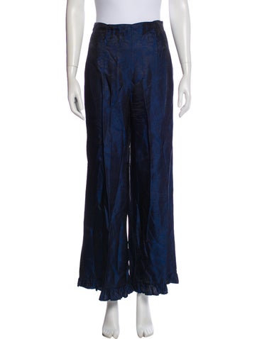 Pre-owned Batsheva Wide Leg Pants In Blue