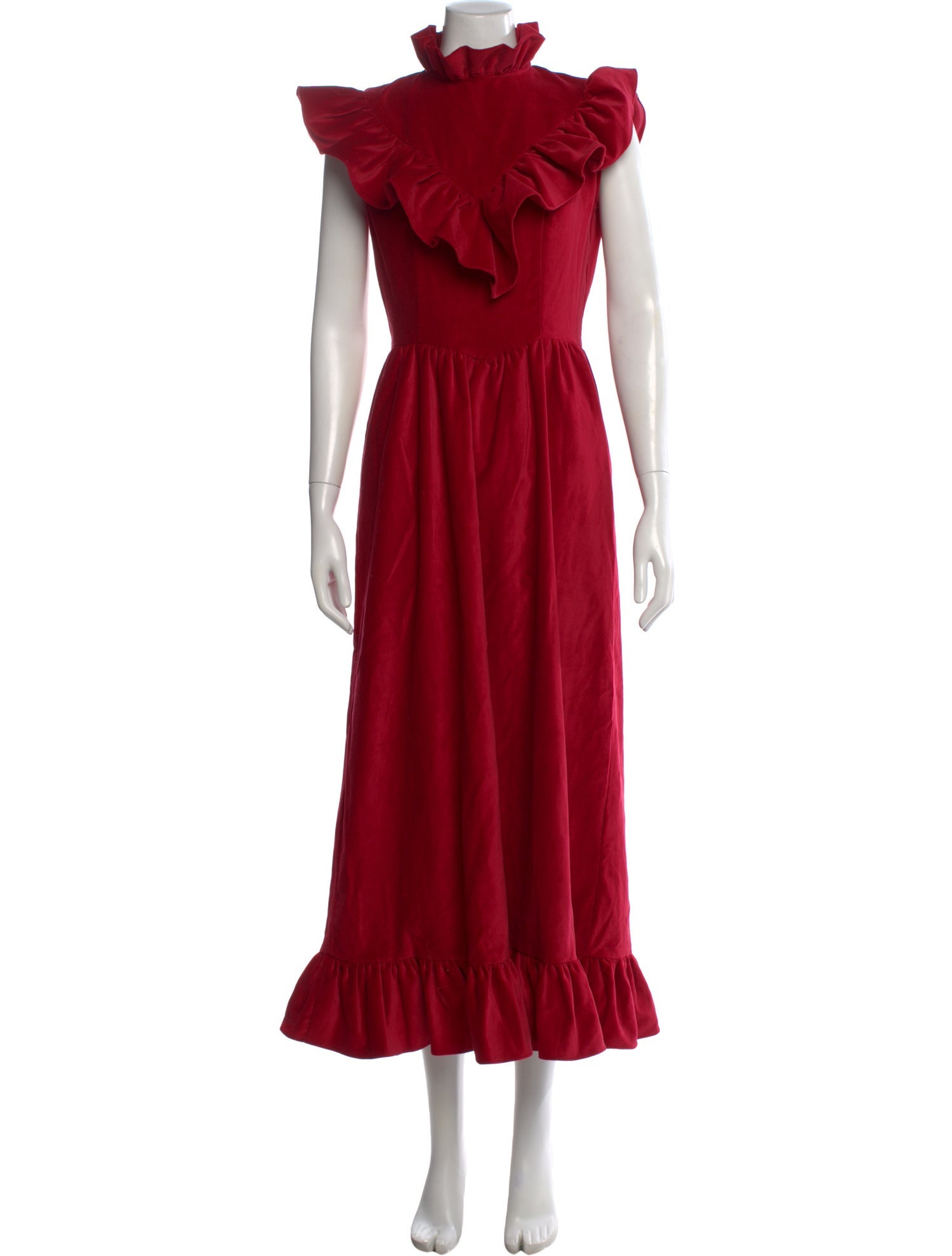 batsheva red dress Apron Dress in Red Floral 0 / Red