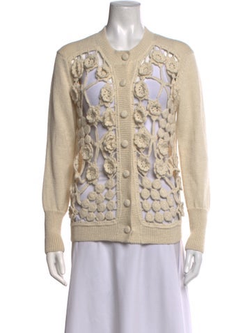 Pre-owned Batsheva Alpaca Patterned Sweater W/ Tags In Neutrals