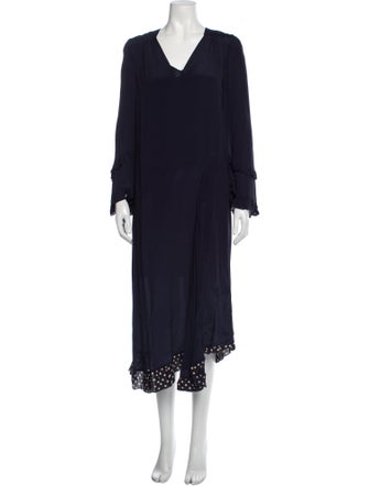 Baum und Pferdgarten V-Neck Long Dress