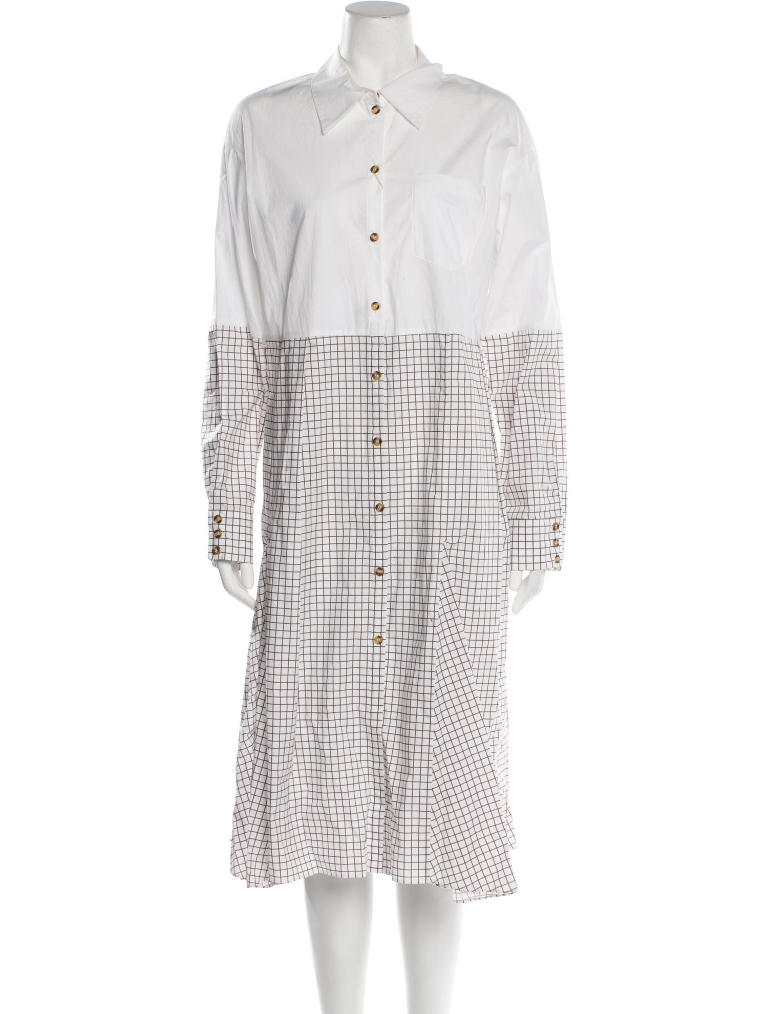 Baum und Pferdgarten Plaid Print Midi Length Dress