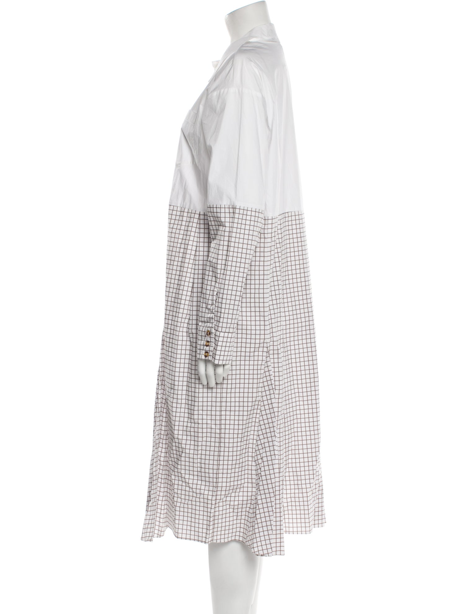 Baum und Pferdgarten Plaid Print Midi Length Dress