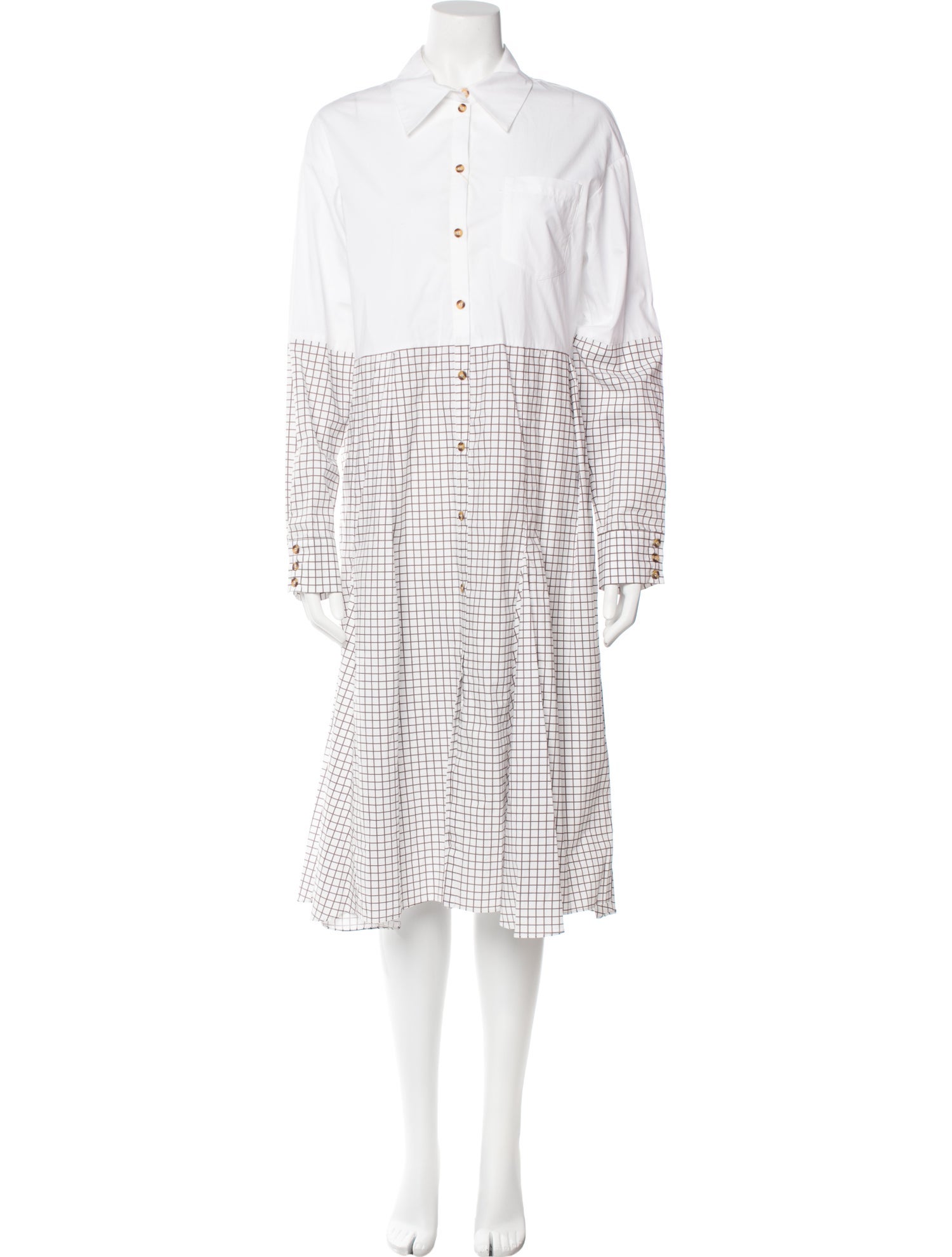 Baum und Pferdgarten Plaid Print Midi Length Dress