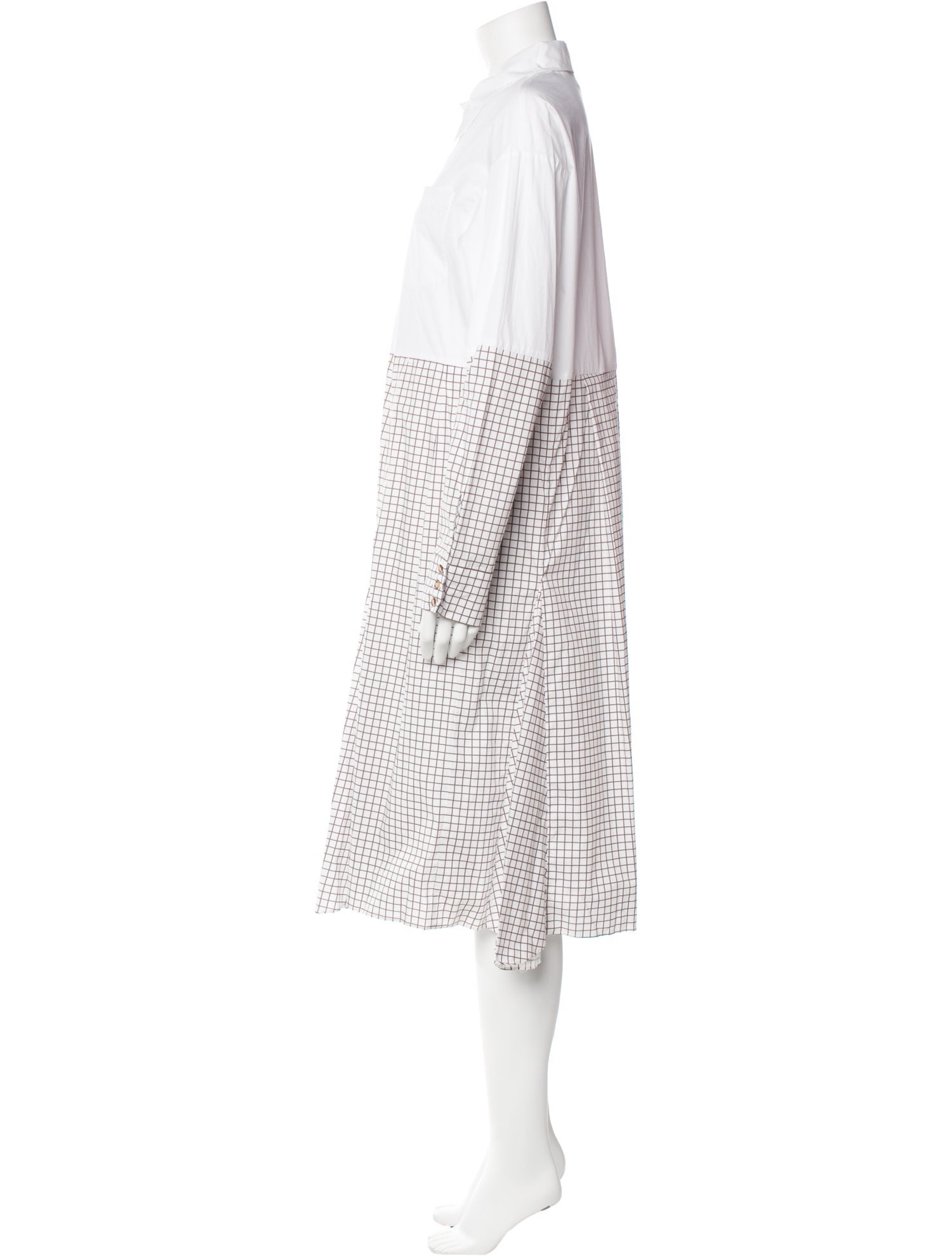 Baum und Pferdgarten Plaid Print Midi Length Dress