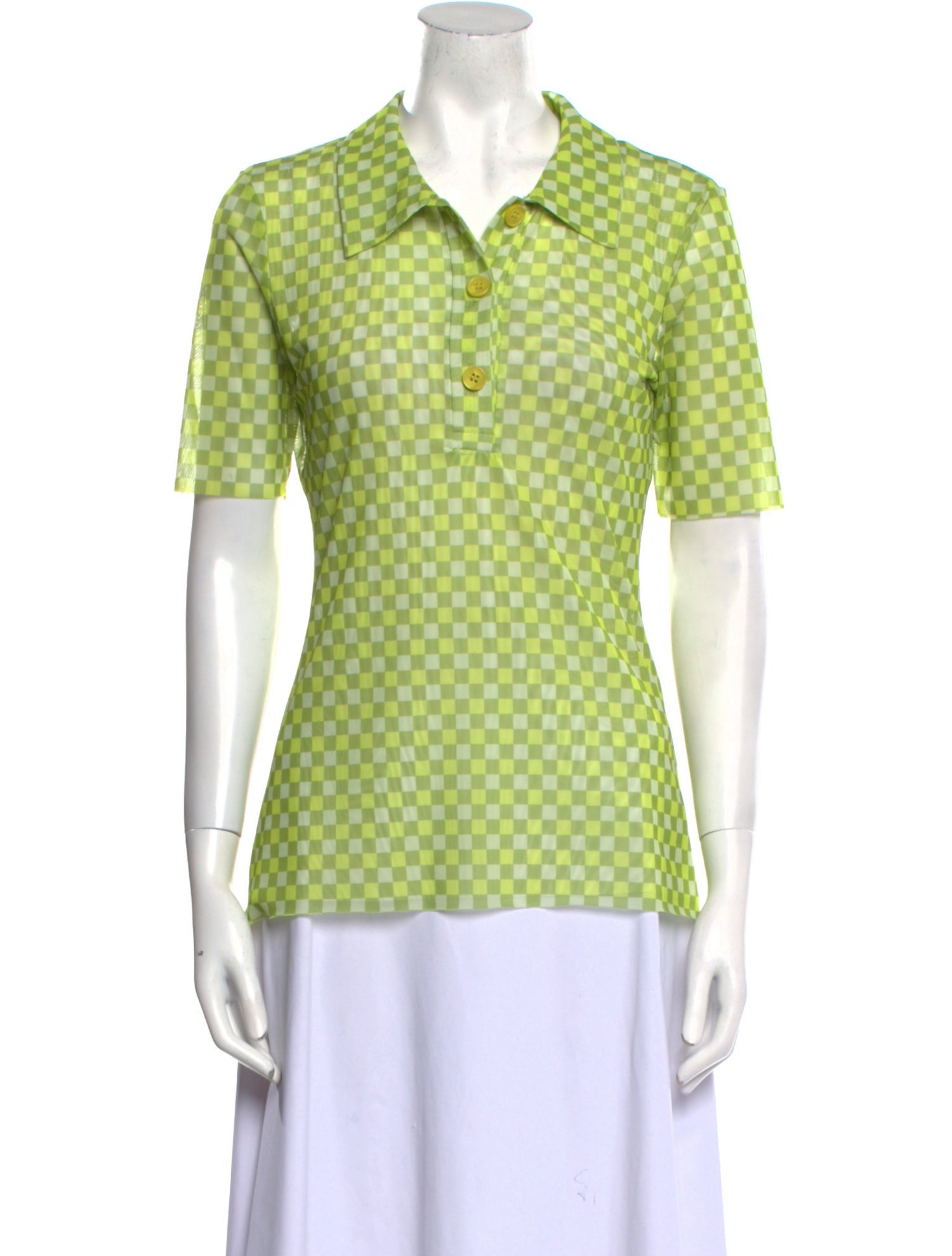 Baum und Pferdgarten Plaid Print Short Sleeve Polo