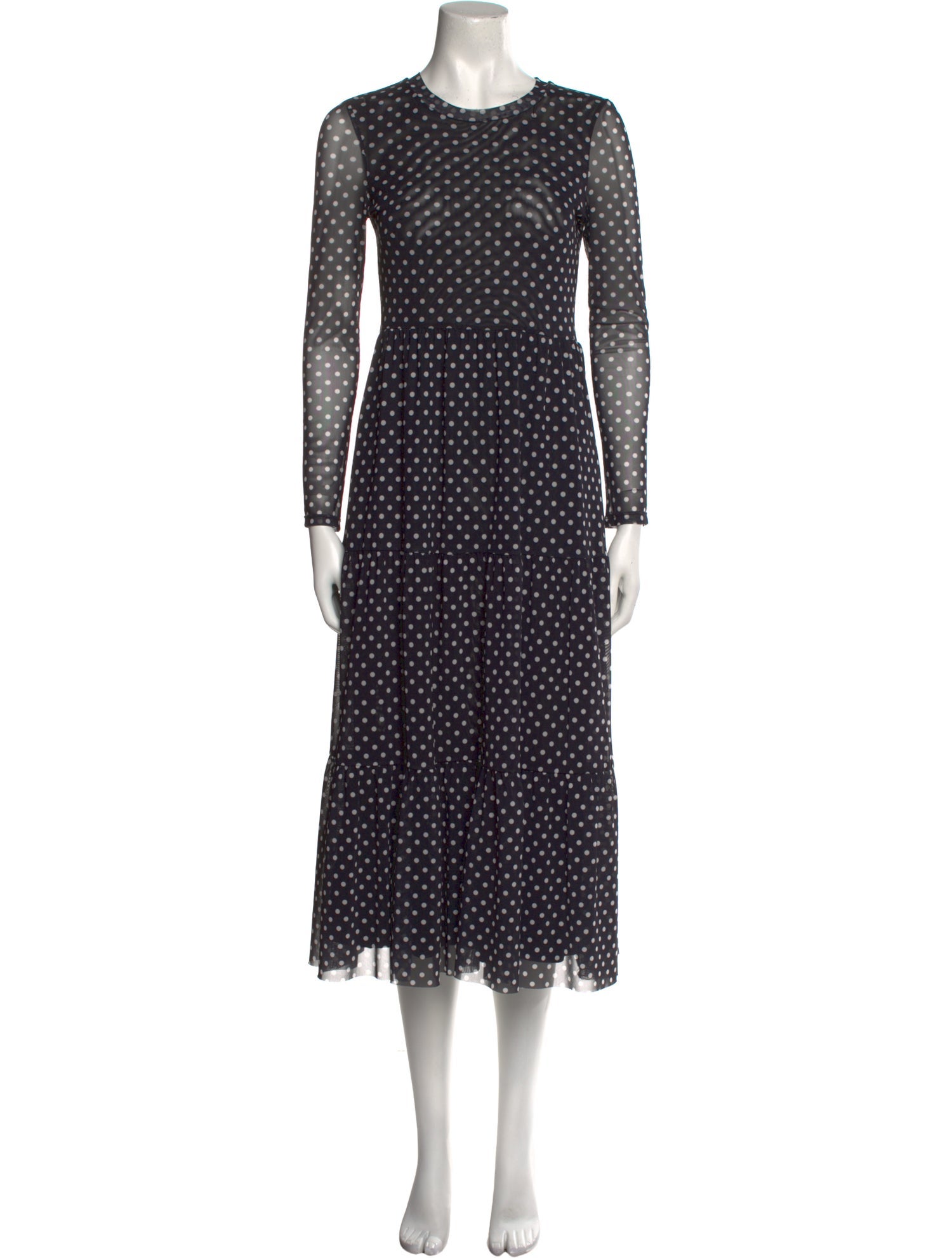 Baum und Pferdgarten Polka Dot Print Midi Length Dress
