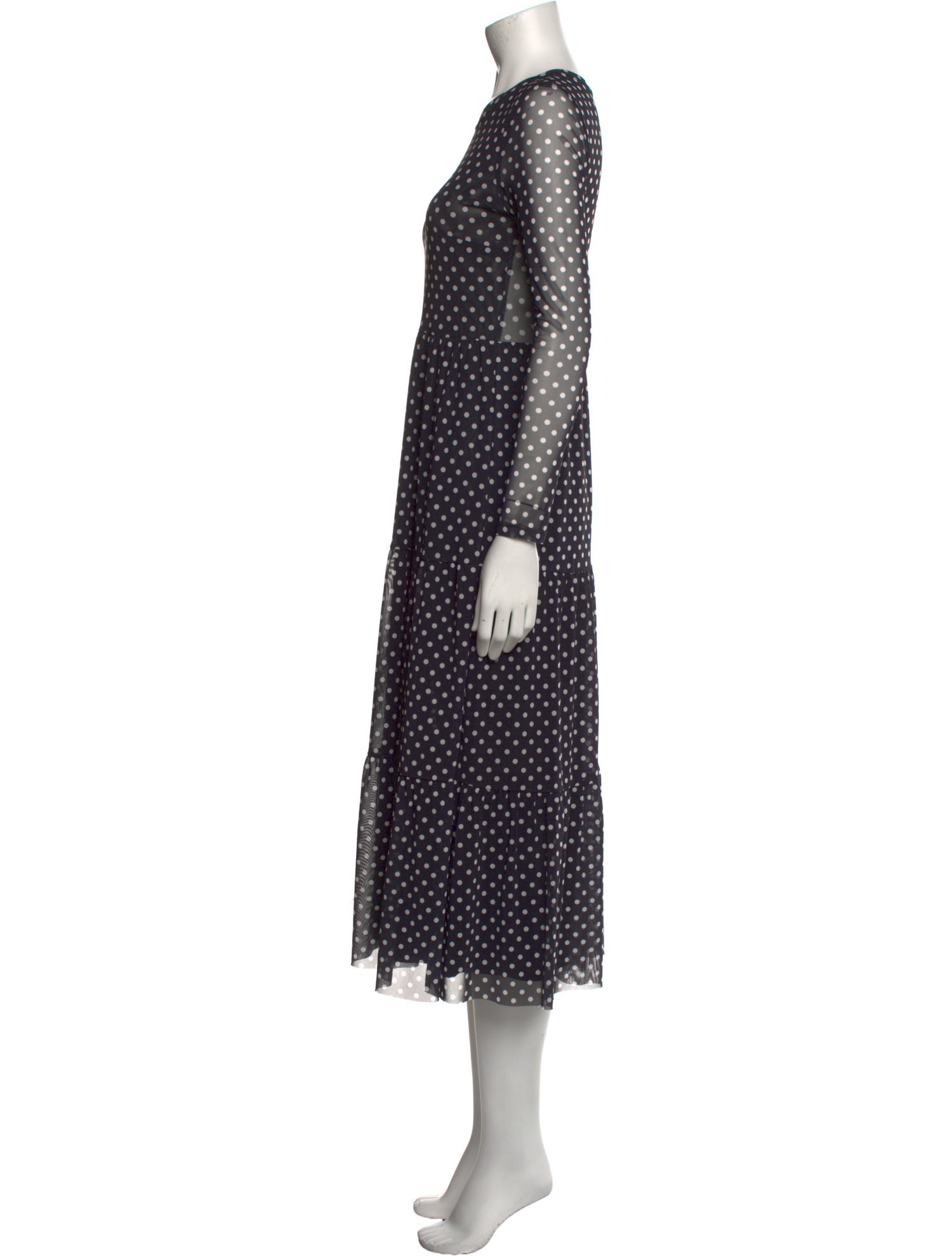 Baum und Pferdgarten Polka Dot Print Midi Length Dress