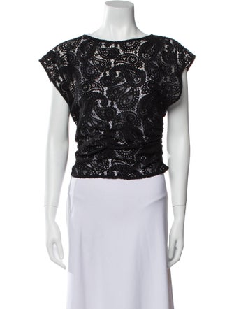 Baum und Pferdgarten Lace Pattern Bateau Neckline Crop Top