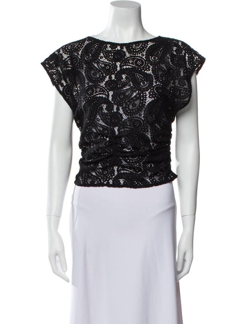 Baum und Pferdgarten Lace Pattern Bateau Neckline Crop Top