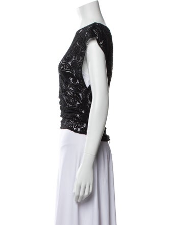 Baum und Pferdgarten Lace Pattern Bateau Neckline Crop Top